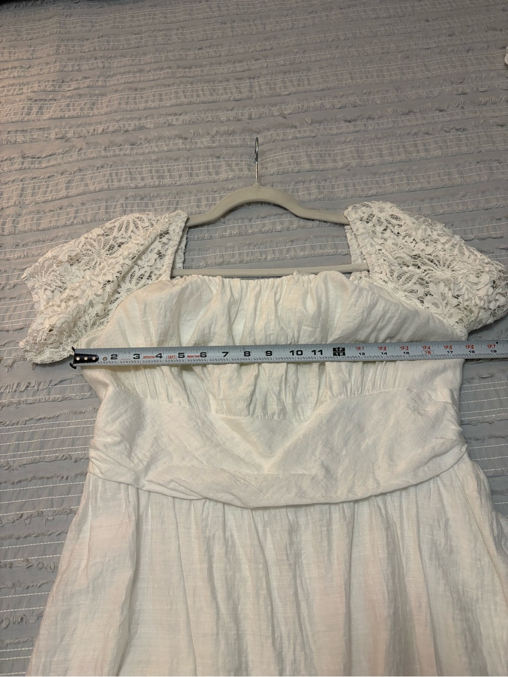 Grace Karin White Lace Sleeve Tiered Dress